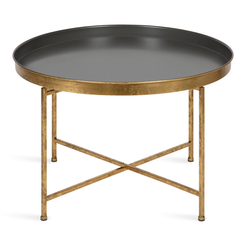 Ekta Lift Top Cross Legs Coffee Table, Gold, Gray