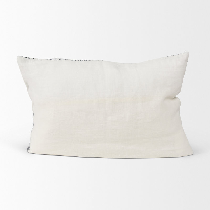 Eula No Decorative Addition Linen Lumbar Pillow Cover, Cream/Slate