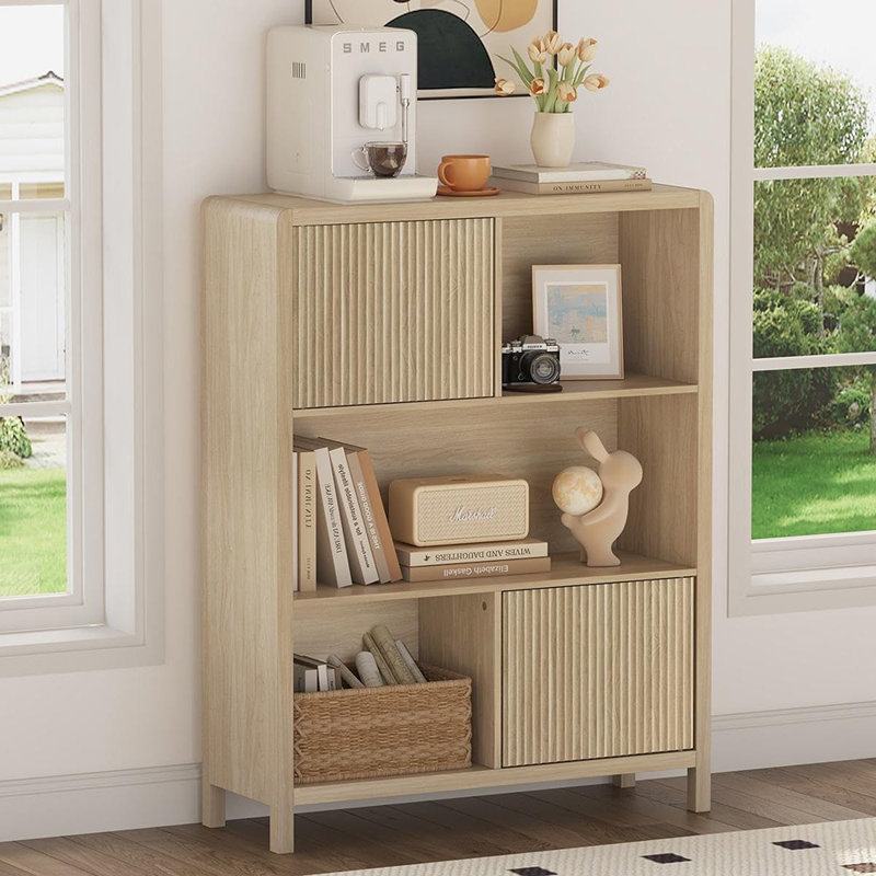 Bibliothèque 5 cubes avec 2 portes, bibliothèque en bois avec ...