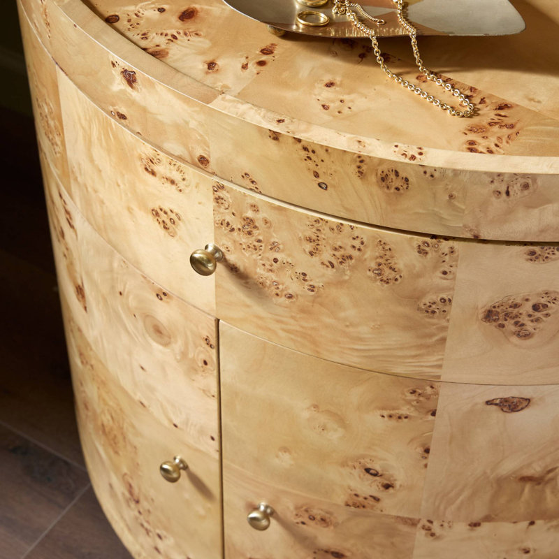 Ashton Nightstand-Natural Poplar Burl, Natural Poplar Burl