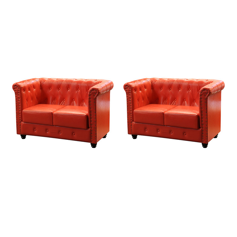 Banc rembourré en similicuir American American, Rouge