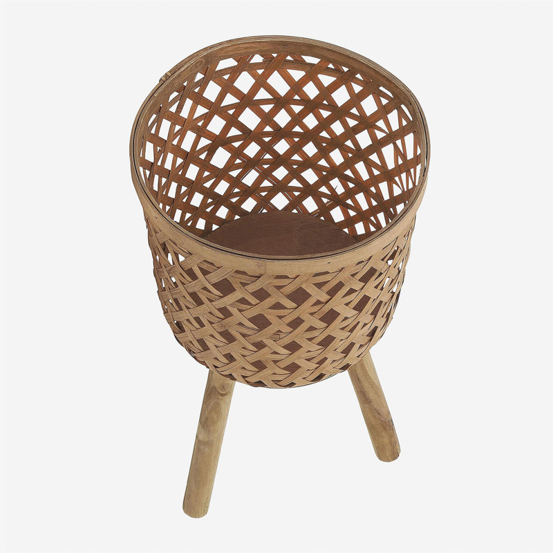 S/3 BAMBOO PLANTERS 11/13/15" NATURAL