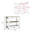 Kitchen Island 46, Six Casters, Two Drawers, Lower Open Shelf