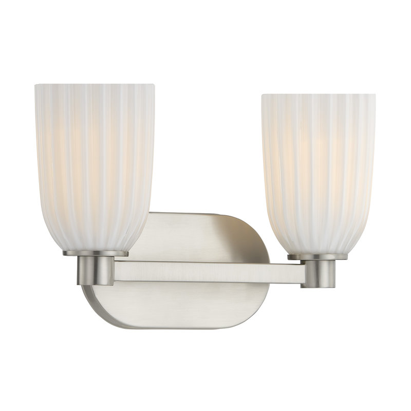 Applique murale à deux lumières pour salle de bain, fini nickel satiné, Satin Nickel, 2