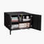 Armoire pour imprimante noire à double porte en métal avec roulettes verrouillables à 360 °, tablettes réglables, armoire de rangement étanche pour bureau / maison / garage-22238663