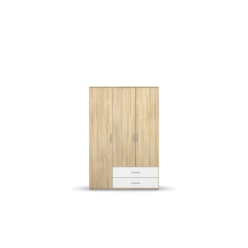 Laffitte 3 Door Wardrobe, Basic: 2 shelves, 1 clothes rail, 2 drawers, Sonoma Oak/Alpine White