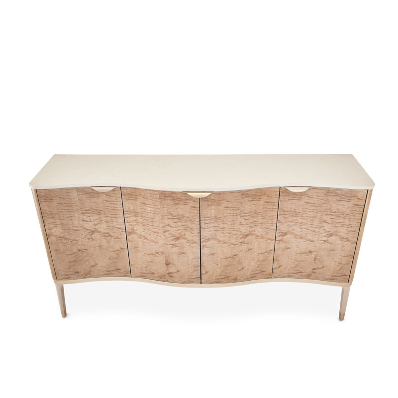 Malibu Crest 74.5'' W Sideboard, White/Blush