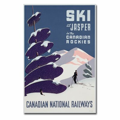 Canadian Ski Resort Jasper Vintage Advertisement on Wrapped Canvas -  Trademark Fine Art, BL00353-C1624GG