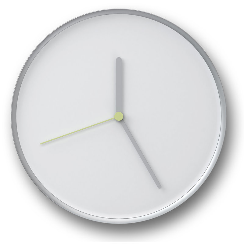 Metal Wall Clock, Aluminium / White