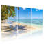 Palmiers, plage tropicale, palmiers, eau claire, ensemble de 3 toiles murales-990329909