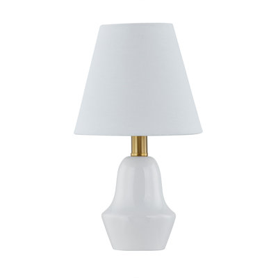 Andi 12" Mini Lamp with Linen Shade, White