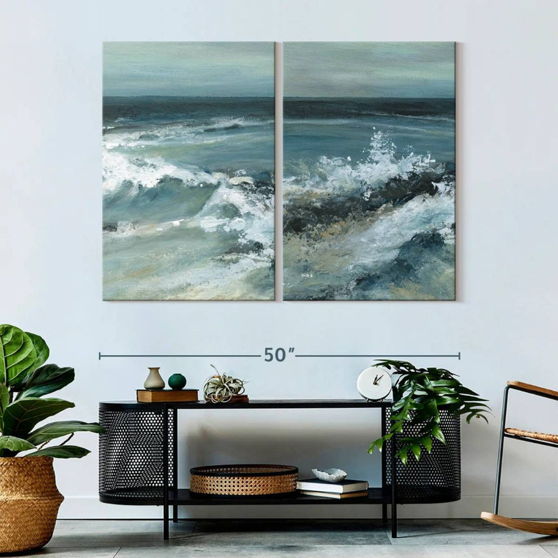 Converging Currents Diptych, 36" H x 49" W