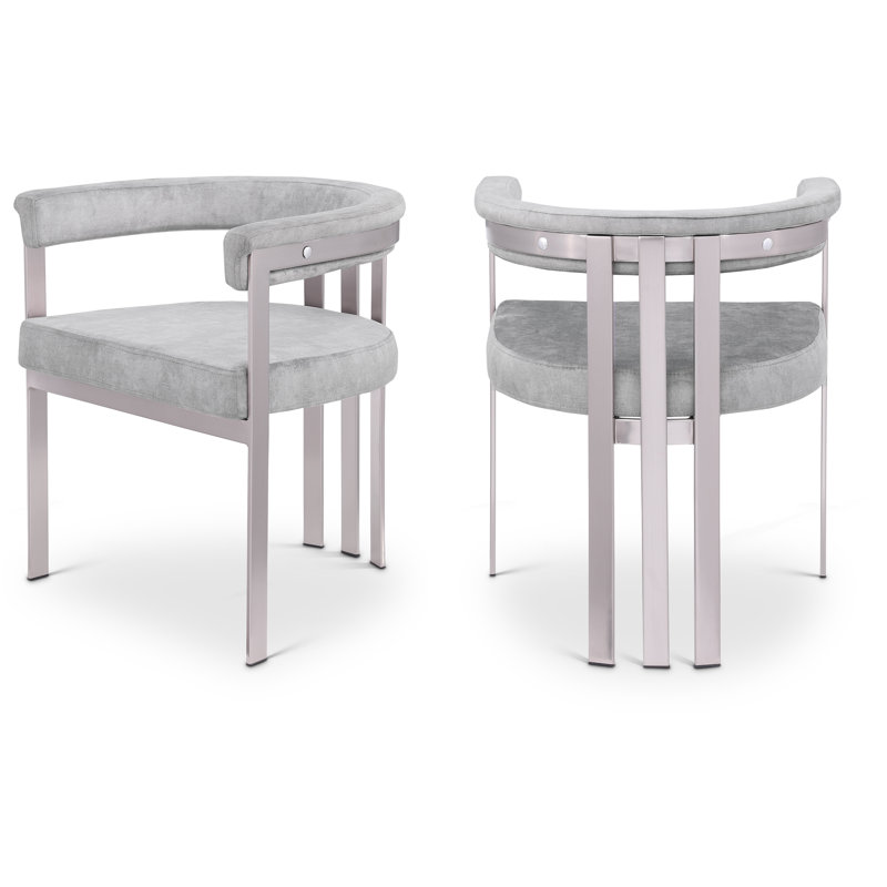 Fauteuil en velours Marcello Kenlea, Velours gris