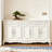 White Solid + Manufactured Wood Shoe Storage Bench
