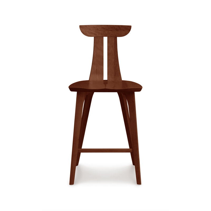Estelle Solid Wood Stool, Cognac Cherry, Counter Stool (26" Seat Height)