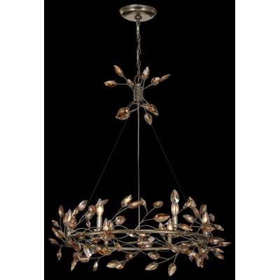 Lustre unique en forme de roue de chariot à 6 lumières Bosley