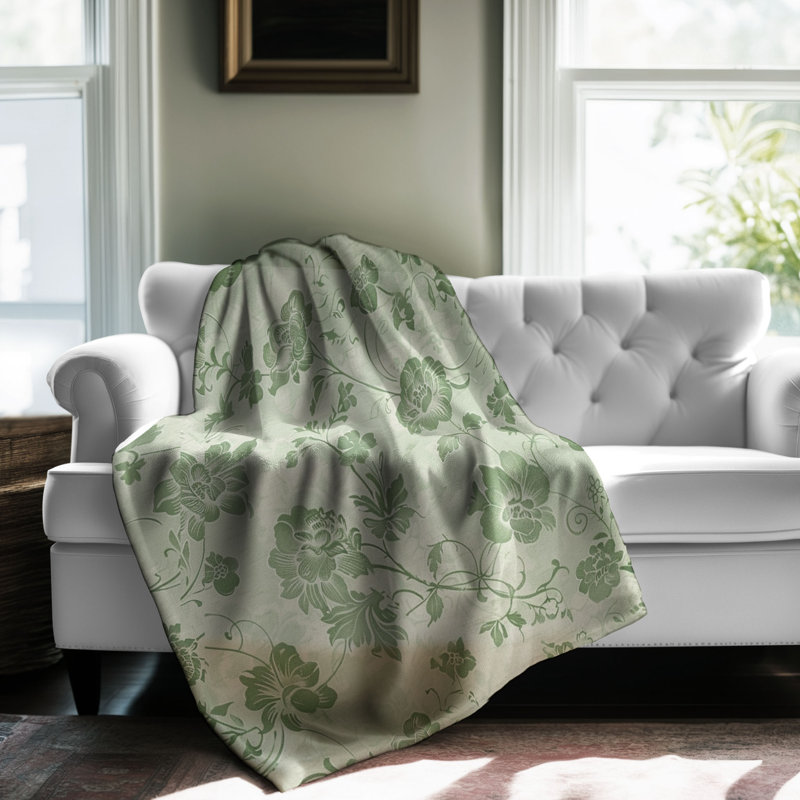 Pétales de sauge vieillis - couverture sherpa de qualité supérieure 1 pièce, Grand lit