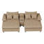 Ensemble de chaises longues d'intérieur en velours côtelé avec dossiers réglables Console USB et rangement-131406122