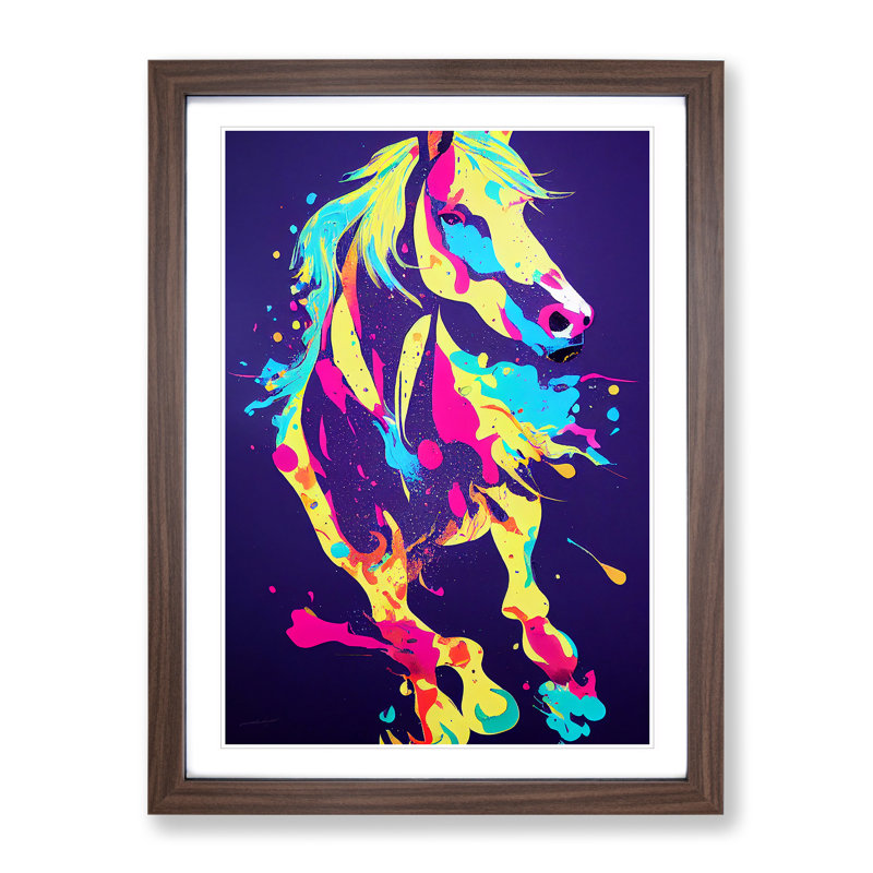 Horse No.1 - Framed Print, 46cm H x 34cm W x 2cm D, Walnut