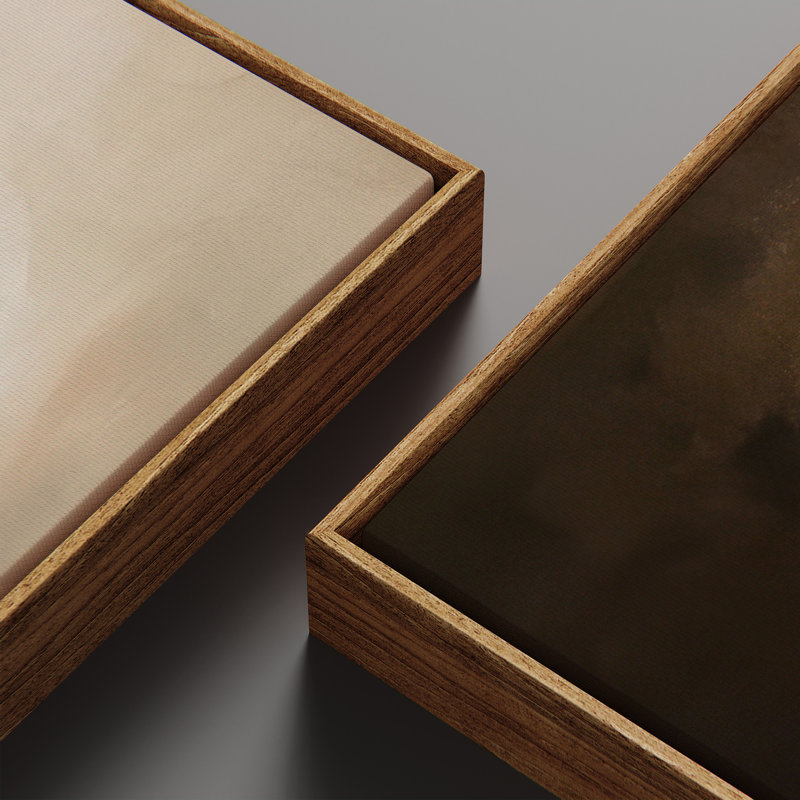 «Brown Cloudscape Horizon Glow», ensemble de 2 reproductions d'art murales encadrées sur toile 60 po x 20 po x 2 pièces