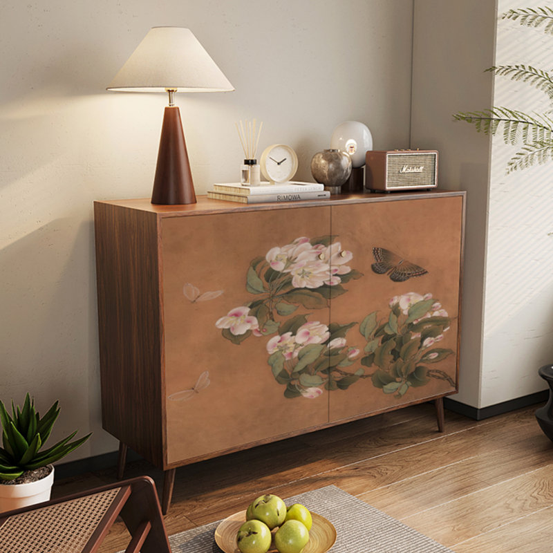 Elegant Double-Door Entryway Accent Cabinet, Walnut