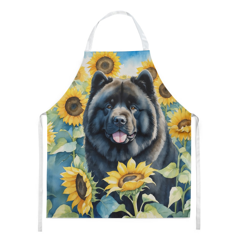 Tablier Chow Chow avec tournesols