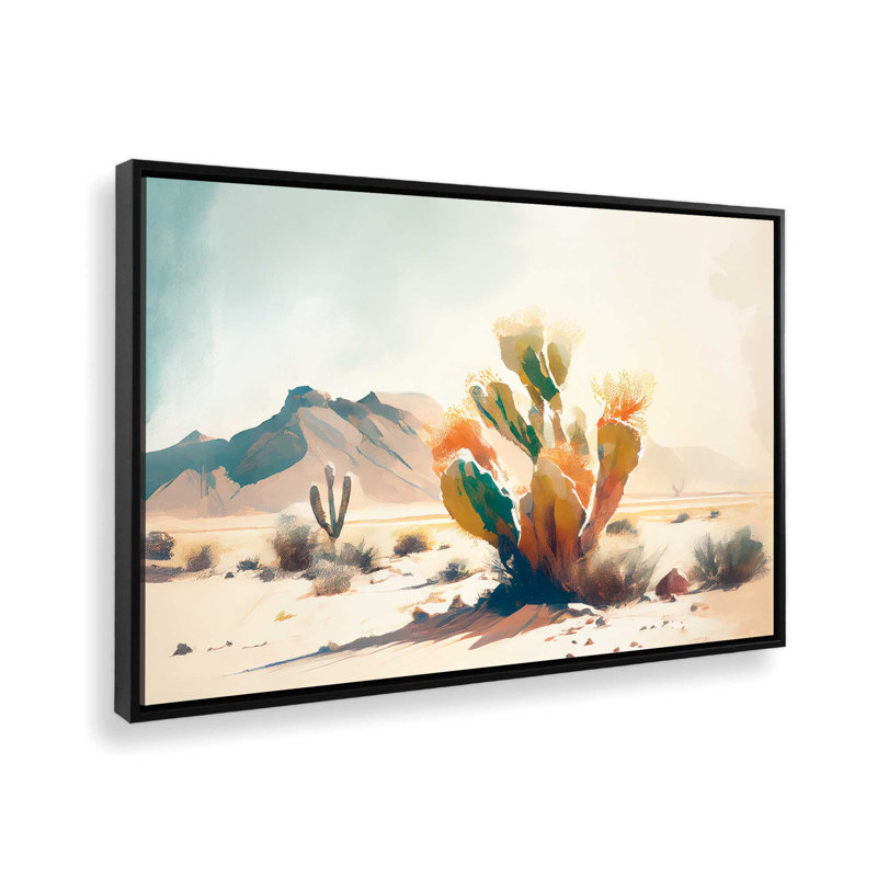 Vivid Desert Tranquillity Canvas Print in a Black Frame, 12" x 18", Cadre flottant noir satiné