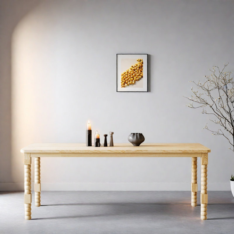 Table de salle à manger de style français pour petits appartements rétro, H 29,52 po x L 78,74 po x l 31,49 po, Brun