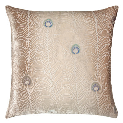 Peacock Feather Animal Print Feather Reversible Throw Pillow