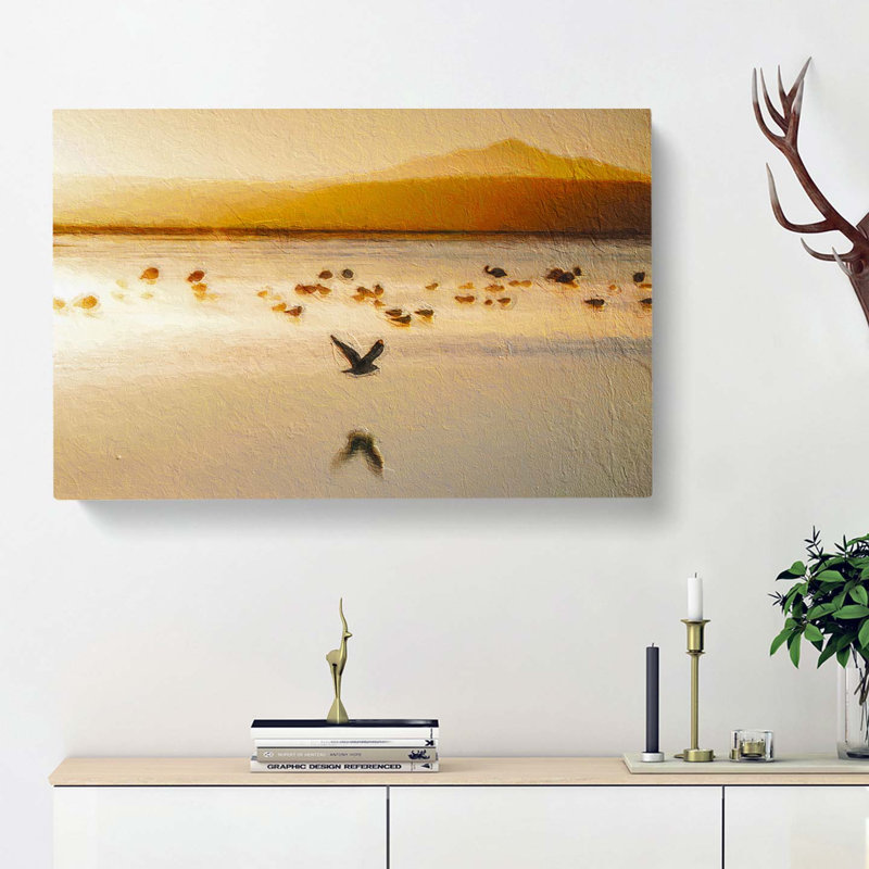 Birds on the Beach - Wrapped Canvas, 40cm H x 60cm W x 3cm D