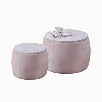 Shiloe Storage Round Accent Side Tables