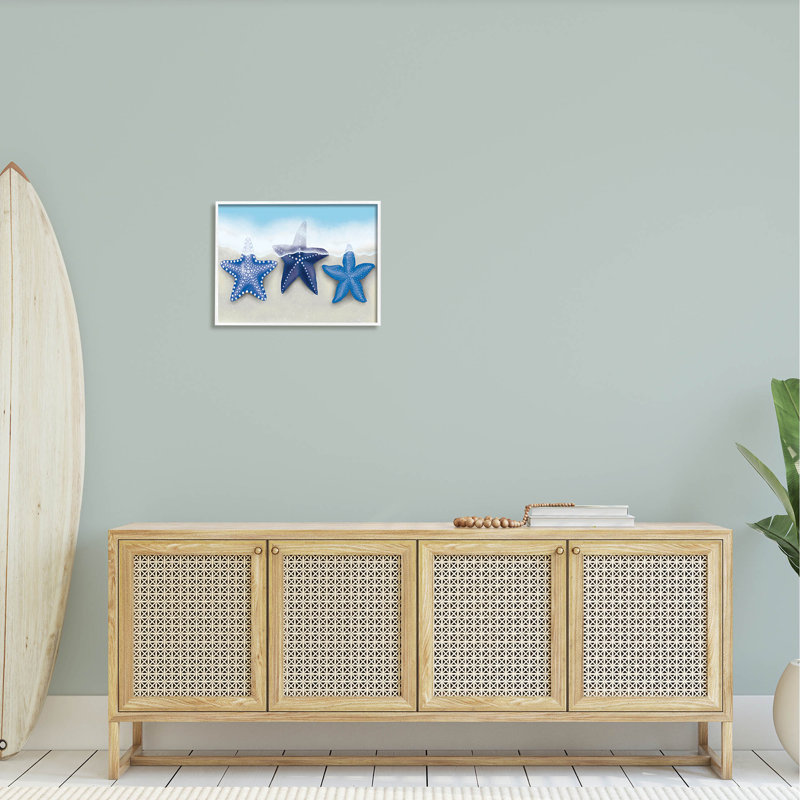 Mélange d'étoiles de mer bleues par Darlene Seale - impression sur bois, H 16 po x l 20 po x P 1,5 po