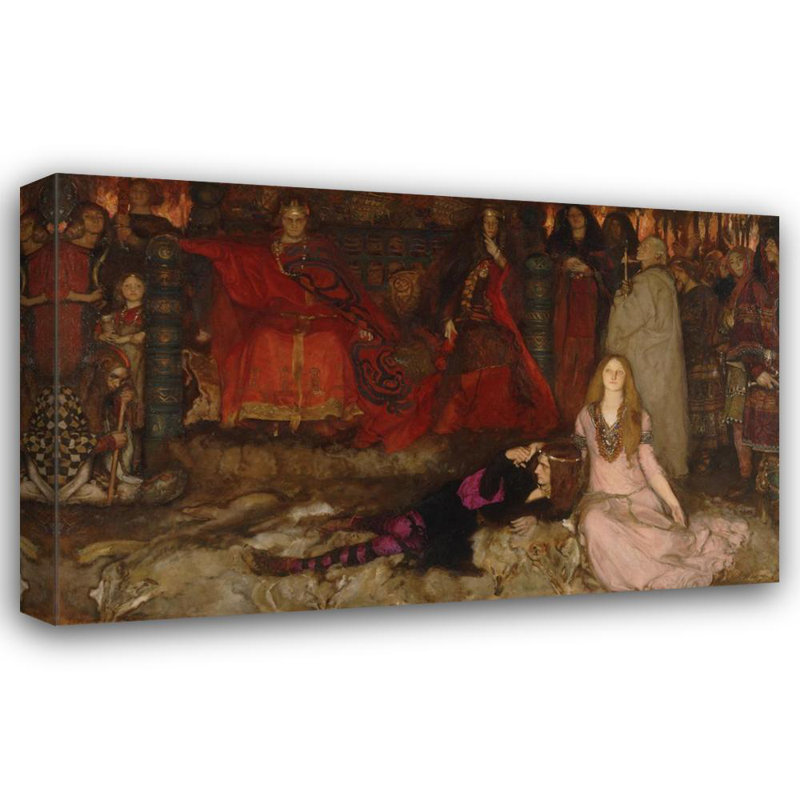 «The Play Scene in Hamlet, Act Iii, Scene Ii» par Edwin Austin Abbey - Art mural sur toile tendue, H 18 po x l 14 po