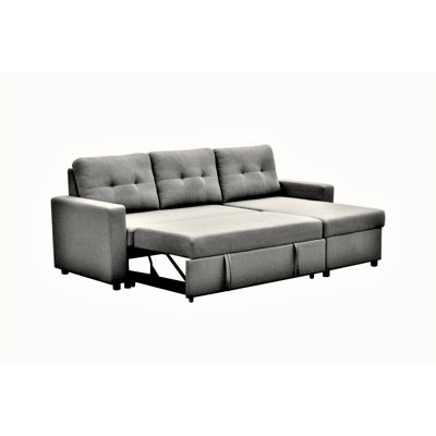 Convertible L-Shaped Sectional Sleeper Sofa Bed