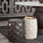 Fig Solid Mango Wood Accent Table In Grey Finish W/ Geometric Motif