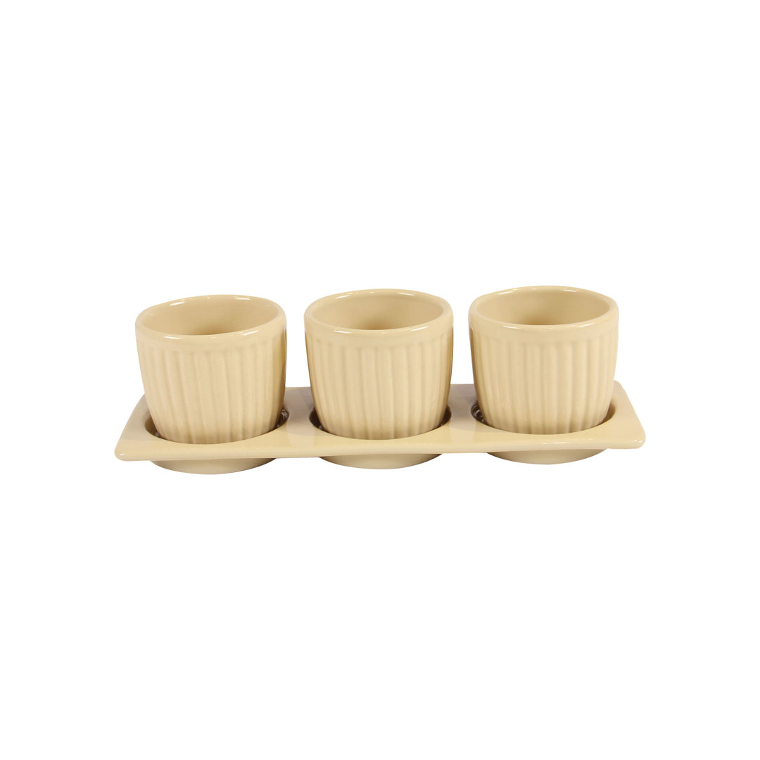 Brawner 3-Piece Pot Planter Set with Tray Ivy Bronx 