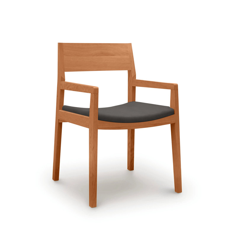 Iso Microsuede Arm Chair, Nile Polyester, Natural Cherry