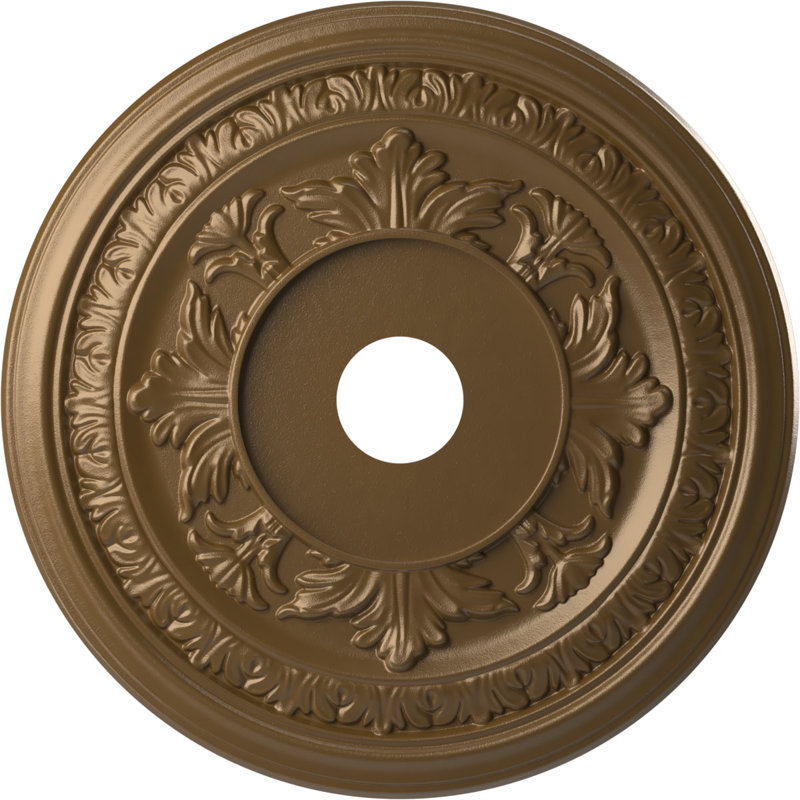 Médaillon de plafond en PVC thermoformé Baltimore, Bronze champagne métallique, H 16 po x l 16 po x P 1 po