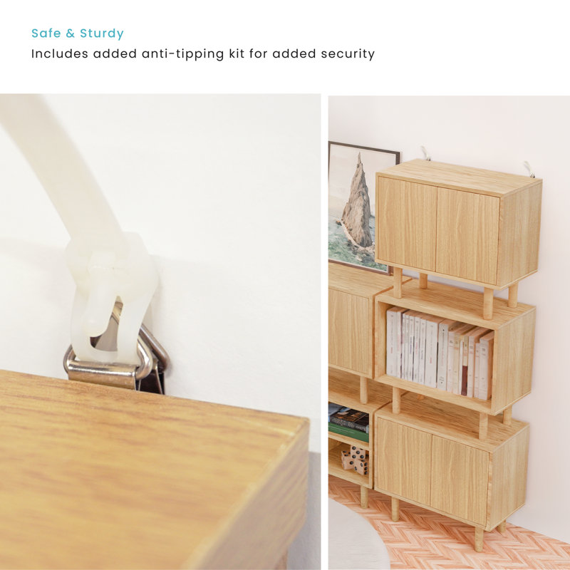 Storage Cube End Table with Doors or Shelves, Stackable Up To 3 Units