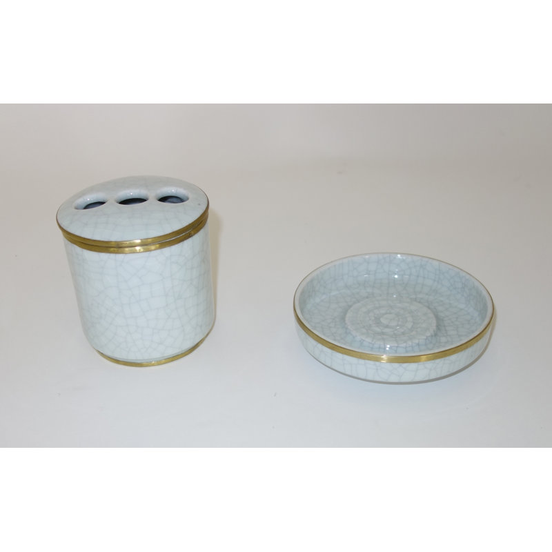 Ensemble de porte-brosse à dents et porte-savon Crackle