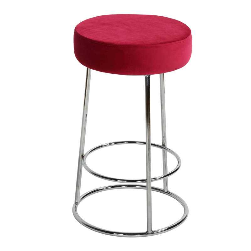 Holst Upholstered Counter Stool with Metal Frame, Pink