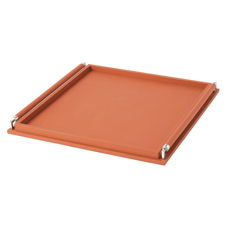 Wrapped Handle Tray, Large, Coral