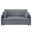 Canapé-lit convertible 69 po en lin gris avec ports USB, prises de courant, poches, coussins, capitonnage