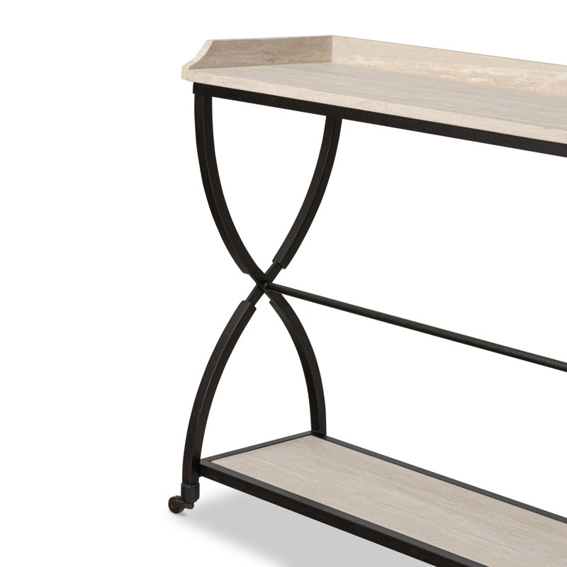 Six Beers 43'' W Console Table, Beige, Black