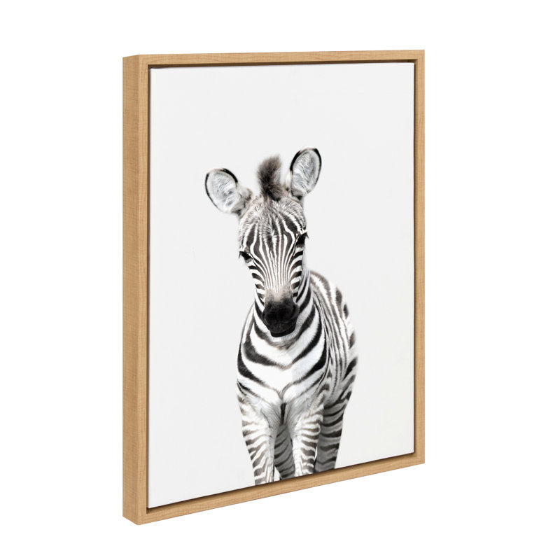 "Animal Studio Zebra" par Amy Peterson, reproduction d'art sur toile encadrée, H 24 po x l 18 po x P 1,63 po, Cadre naturel