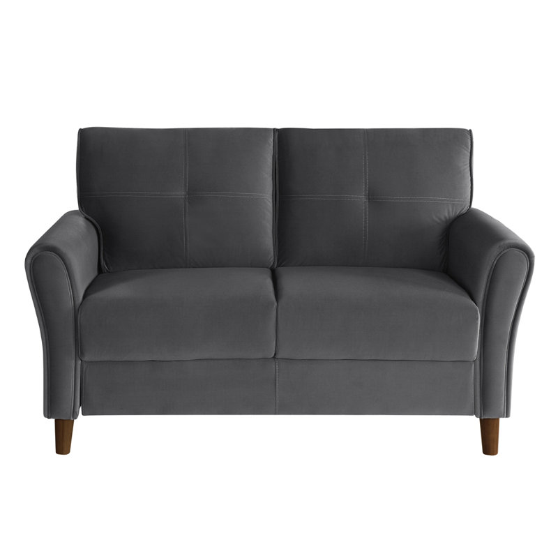 Velours rembourré 1pc Comfort Loveseat, Bleu