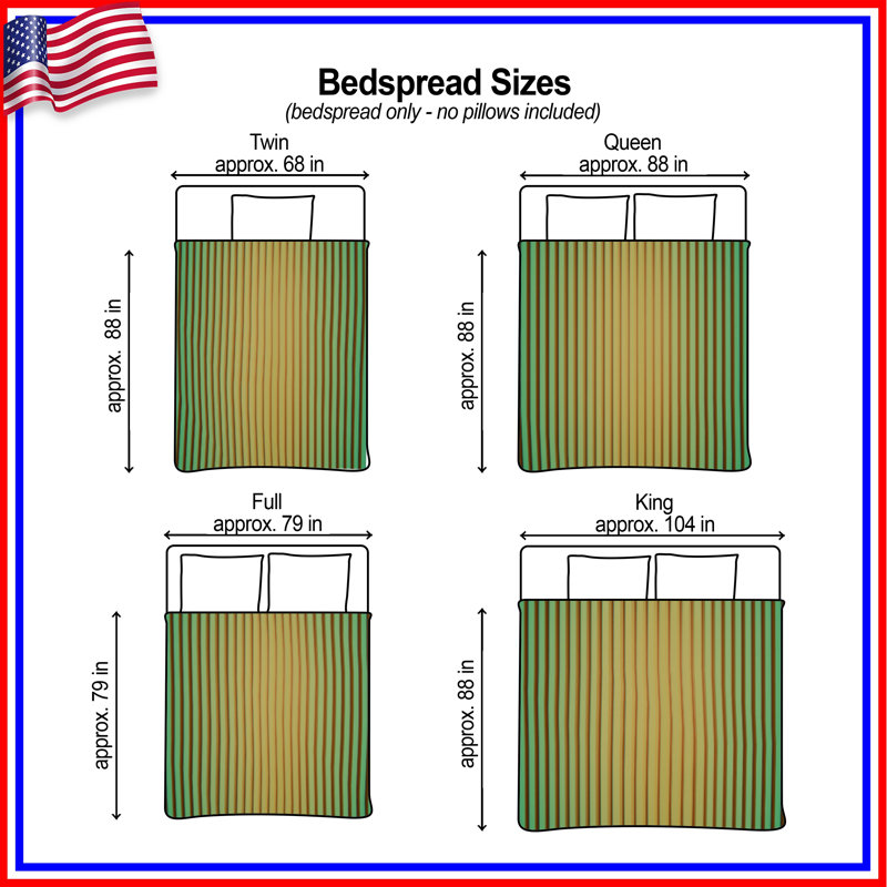 Vertical Striped Pattern Bedding Stripes Bedspread Pattern, Queen