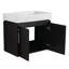 Meuble-lavabo 24 po avec lavabo en céramique, rangement flottant pour la salle de bain, armoire à deux portes, noir, portes doubles murales de style américain 24 po, lavabo-1397970309