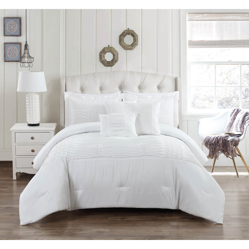 Ensemble de housse de couette réversible Geonna, Blanc