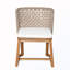Ensemble de salle à manger 3 pièces avec table et 2 chaises à dossier en osier avec coussin